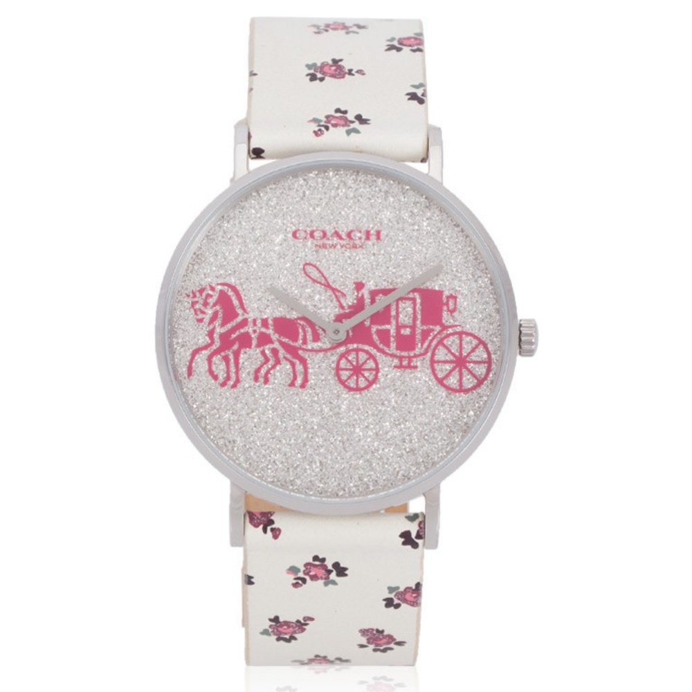 COPY - COACH Women's Perry Chalk Leather Strap Watch 36mm